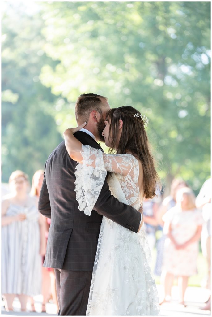 The Best Boise Wedding Photographers, Denise and Bryan Photography. First dance, lace wedding dress, 